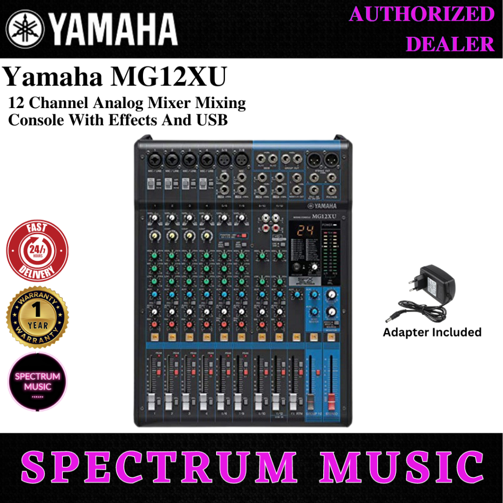 Yamaha MG12XU 12 Channel Analog Mixer Mixing Console With Effects And