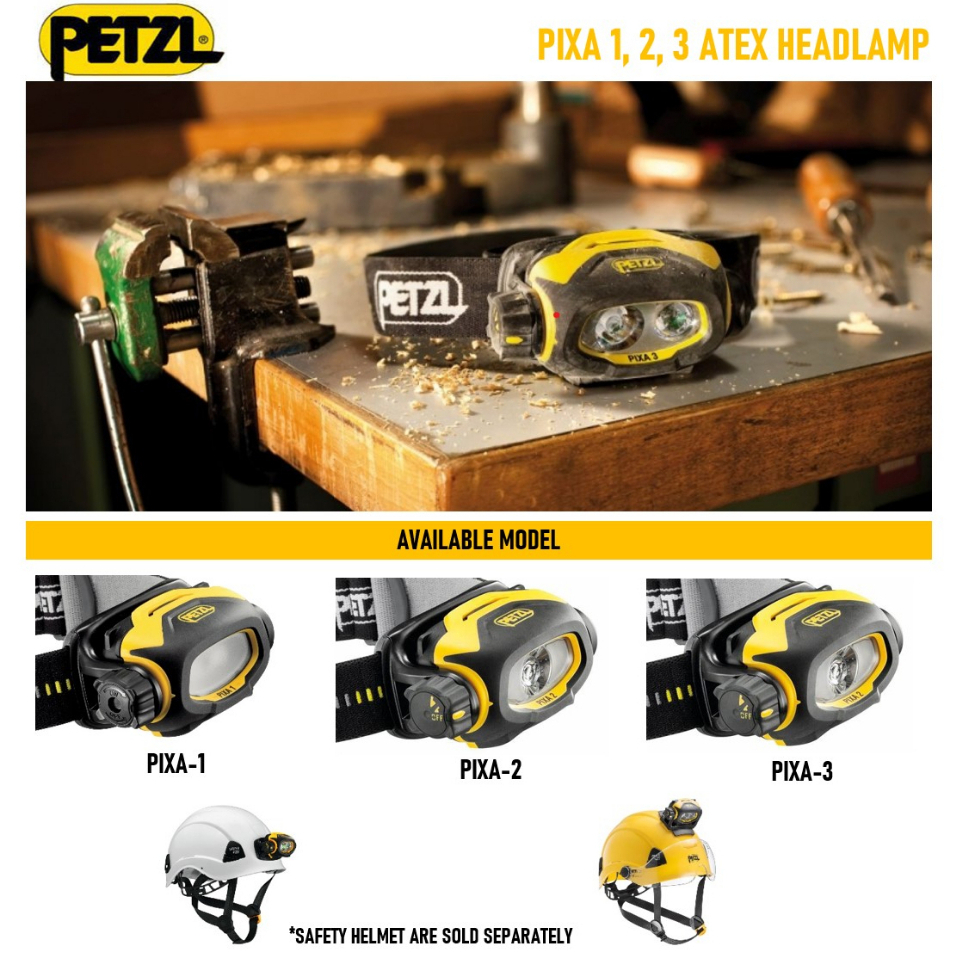 Petzl Pixa 1, 2, 3 Intrinsically Safe / Ex Proof Headlamp, Headband