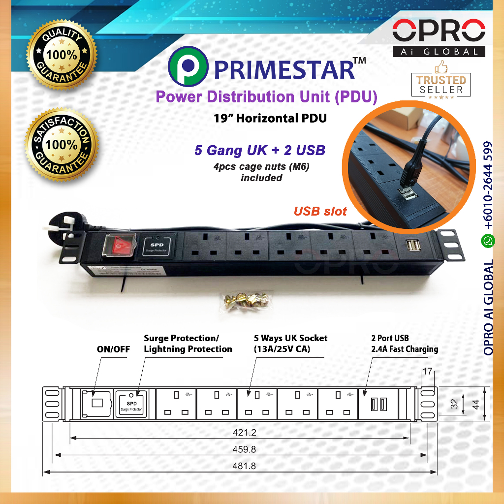 [FULL COPPER] Primestar Sirim Surge/Lightning Protection 19inch Server ...