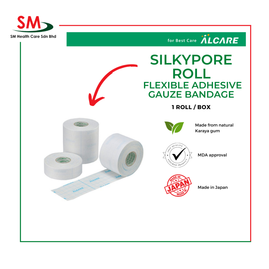 ALCARE SILKYPORE ROLL (FLEXIBLE ADHESIVE GAUZE BANDAGE) Shopee Malaysia