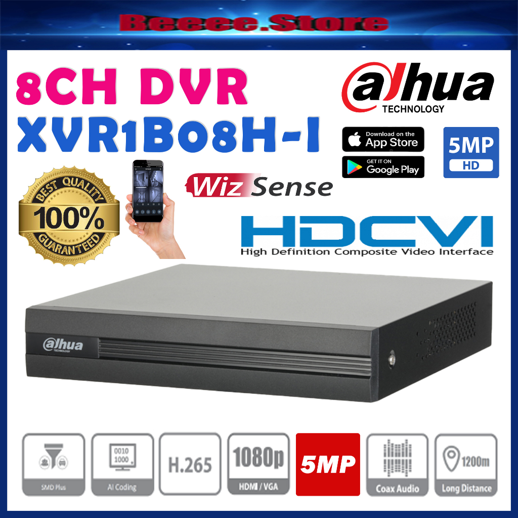 Dahua 8-Channel Full HD 2MP 4MP 5MP 1080P DVR CCTV DH-XVR1B08H-i ...