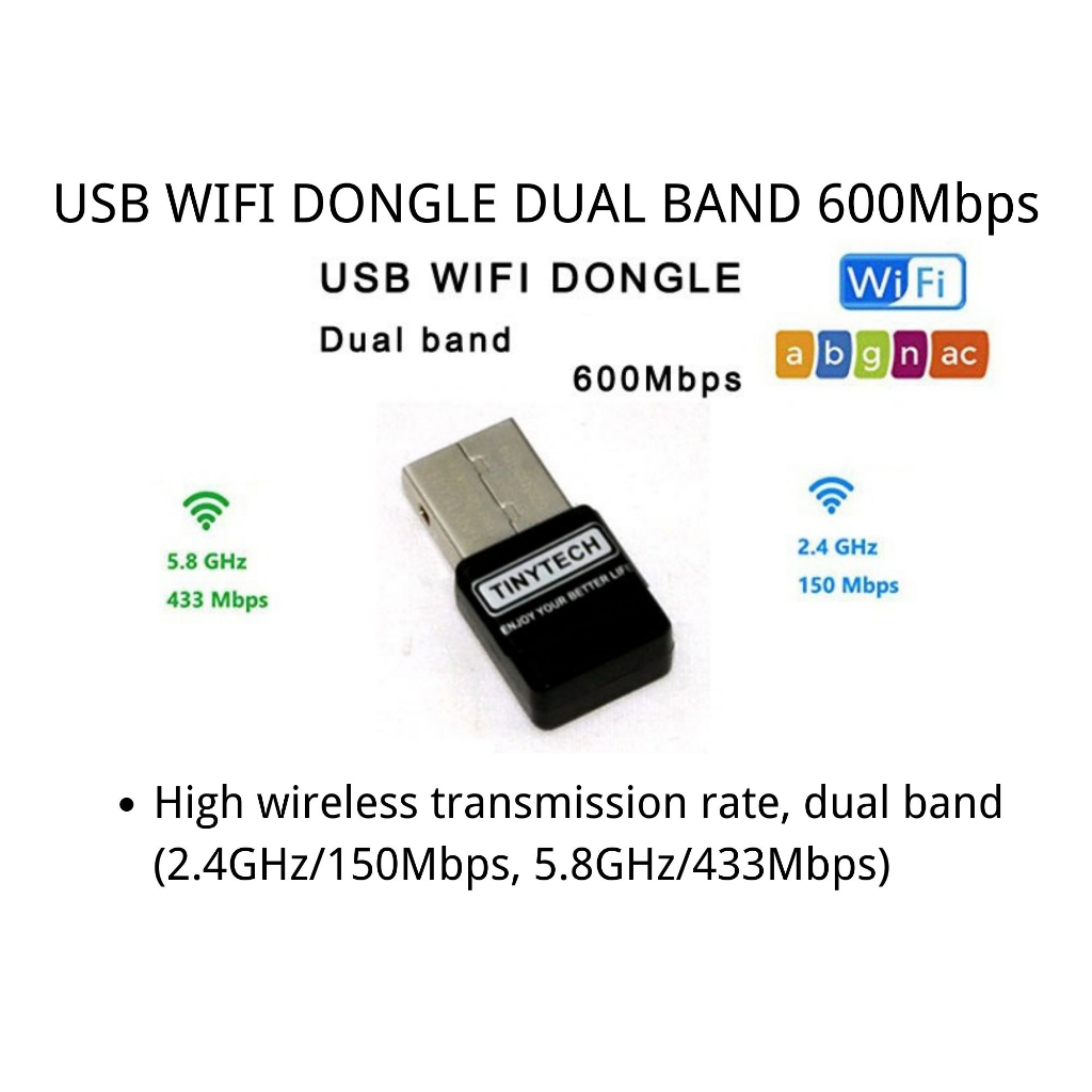 TINYTECH USB WIFI DONGLE DUAL BAND 600Mbps | Shopee Malaysia