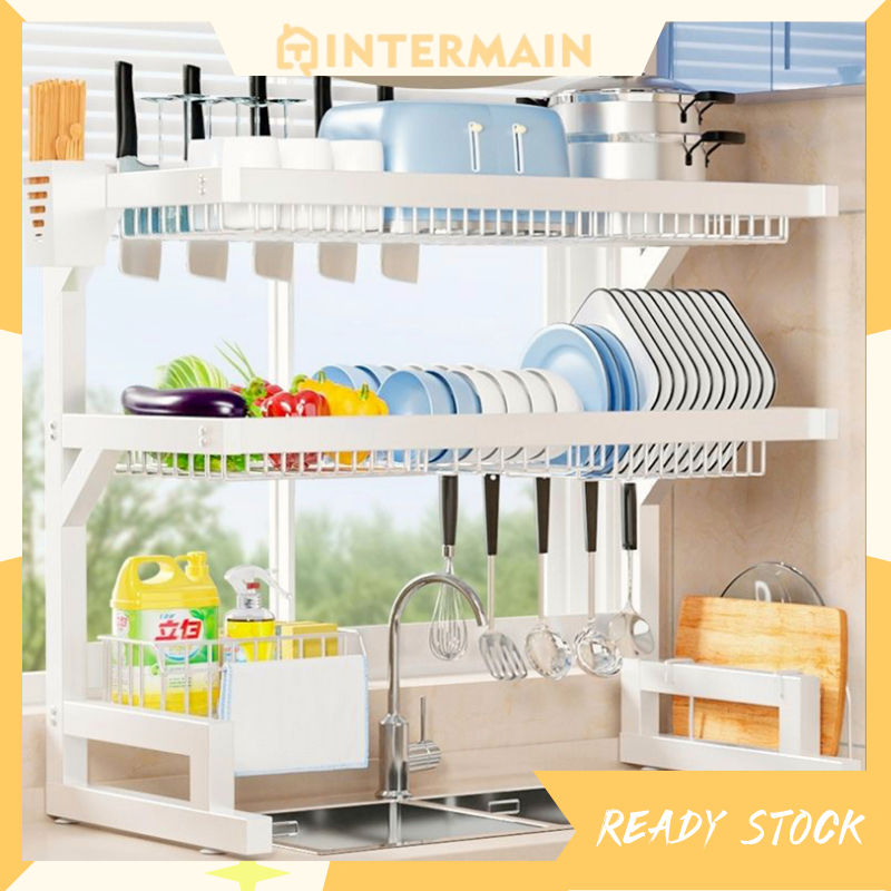 Kitchen Pinggan Sinki Dish Drainer Stainless Steel Rak Dapur Kitchen ...