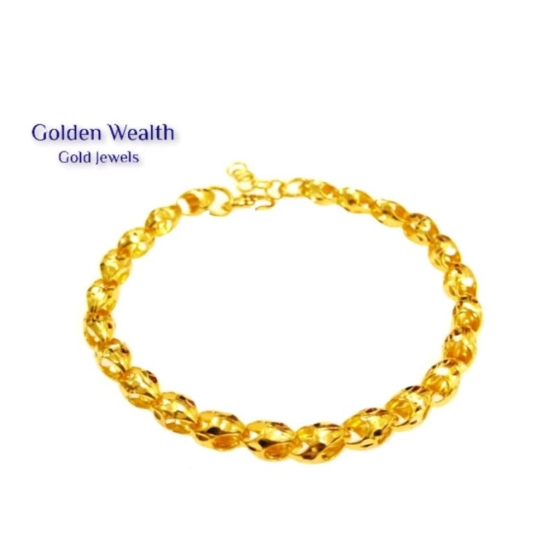 916 Gold Bracelet Gelang Tangan Siput Emas 916 黄金新品手链 | Shopee Malaysia