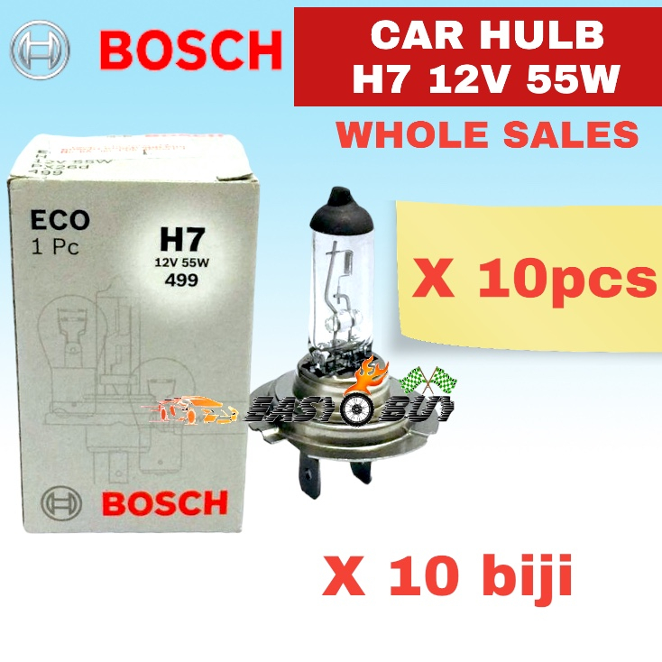 WHOLE SALES** 10pcs 10 biji Bosch Bulb Eco H7 12V 55W Headlights (100%  Original) 1987 302 804 BOS HEAD LAMP LAMPU