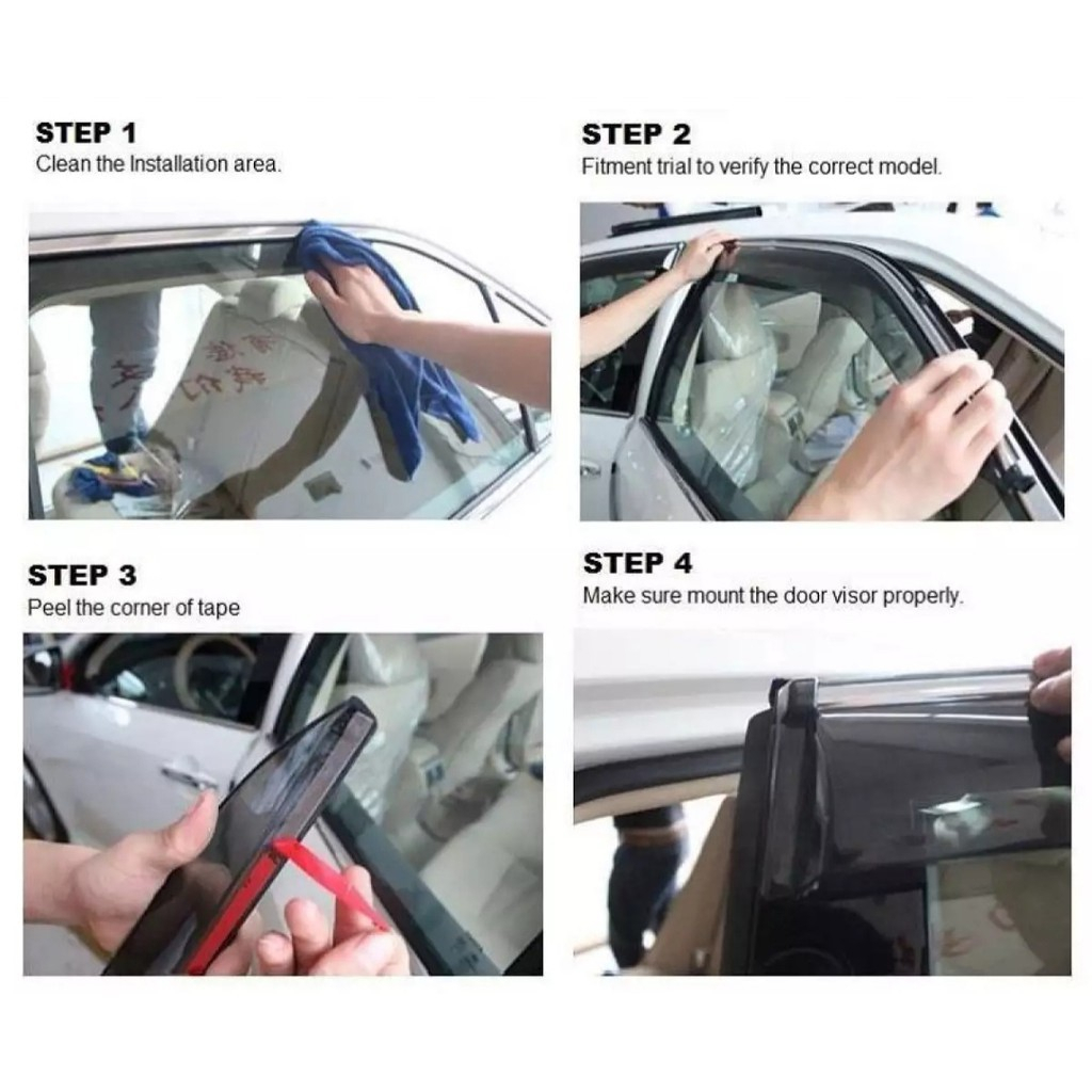 Perodua Proton Mugen Style 9cm Air Press Window Door Visor Wind ...