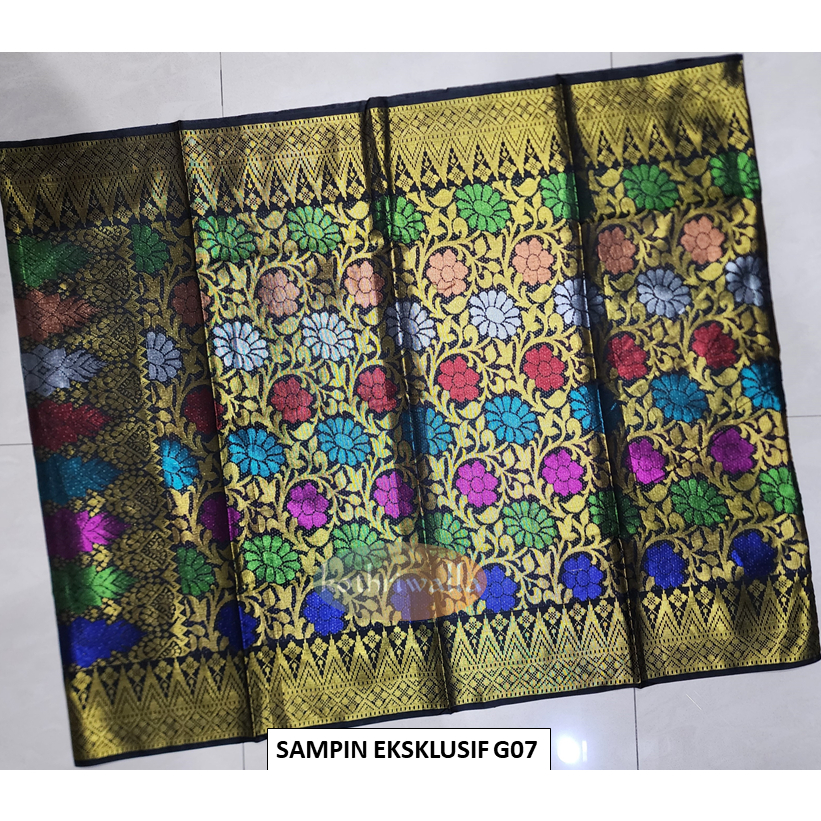 SAMPIN SONGKET EKSKLUSIF TENUNAN INDIA BUNGA MULTICOLOUR 2.25 METER ...