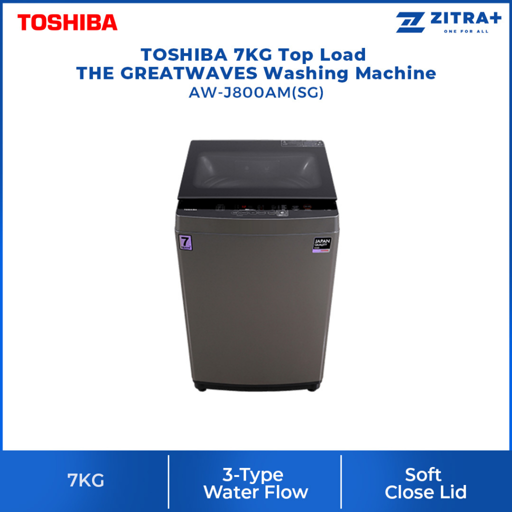 TOSHIBA 7KG Top Load NonInverter Washing Machine AWJ800AM(SG) THE