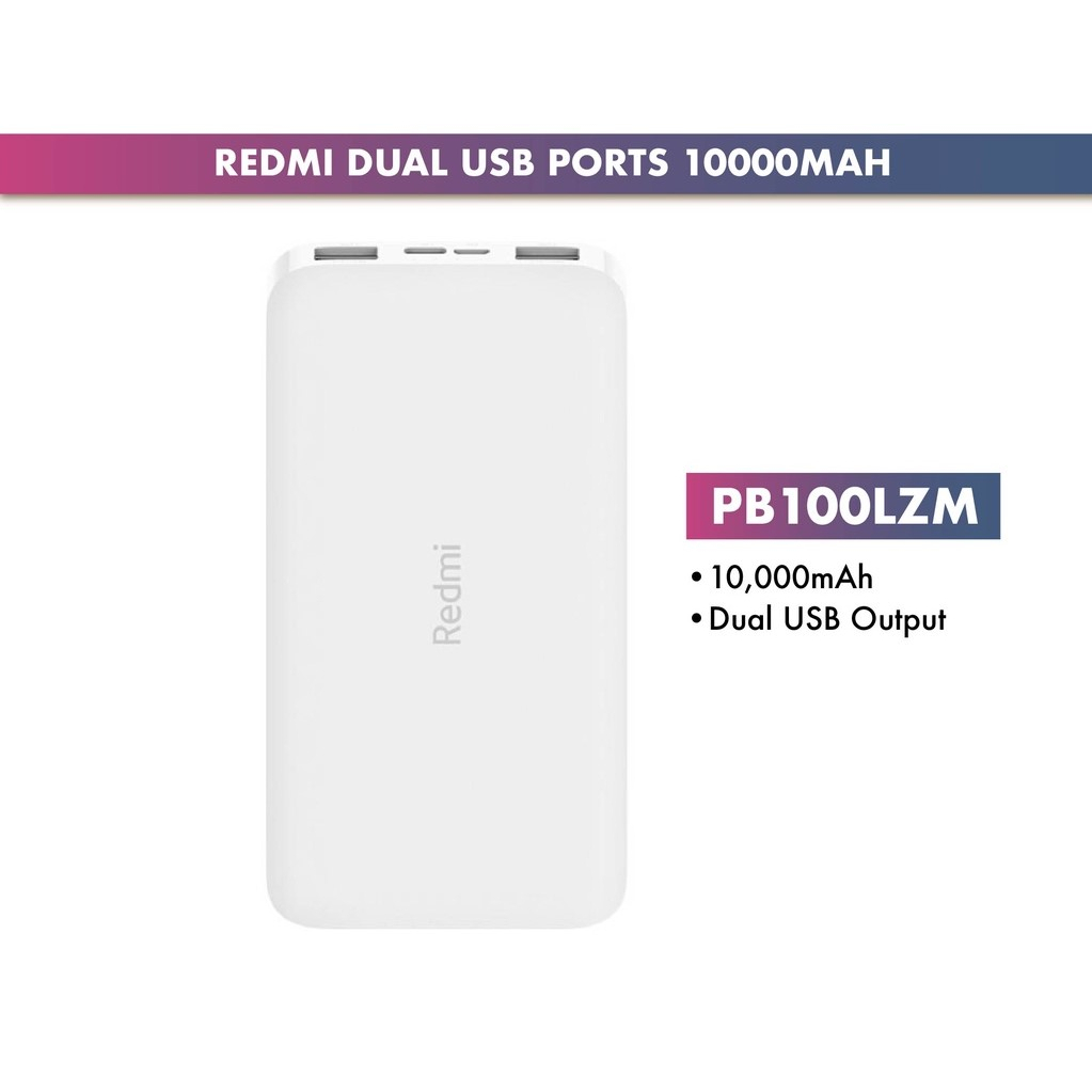 Redmi Powerbank 10000mAh Portable Charger Mi Power Bank Dual Port ...