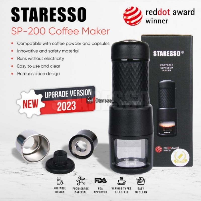 [2023 VERSION] STARESSO Portable Espresso Coffee Maker Cappuccino Cold