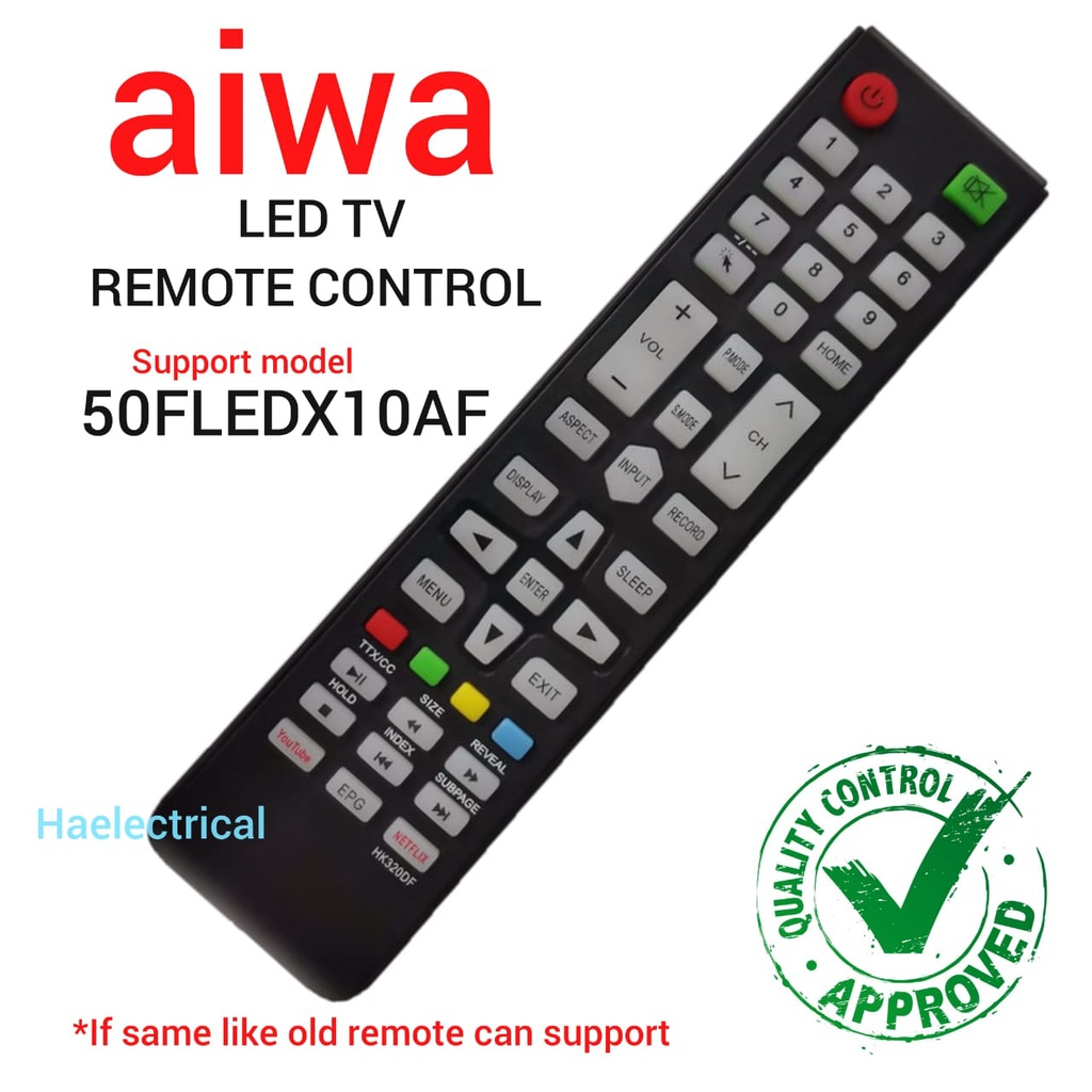 (Original) AIWA LED TV Remote Control 50FLEDX10AF Shopee Malaysia