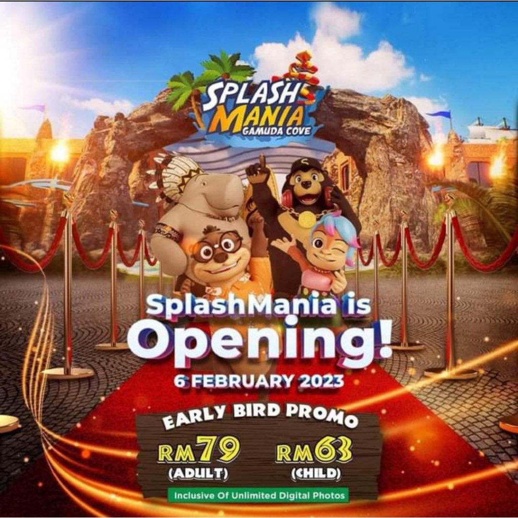 [OPENING PROMO] Splash Mania Gamuda Cove Waterpark Ticket Shopee Malaysia