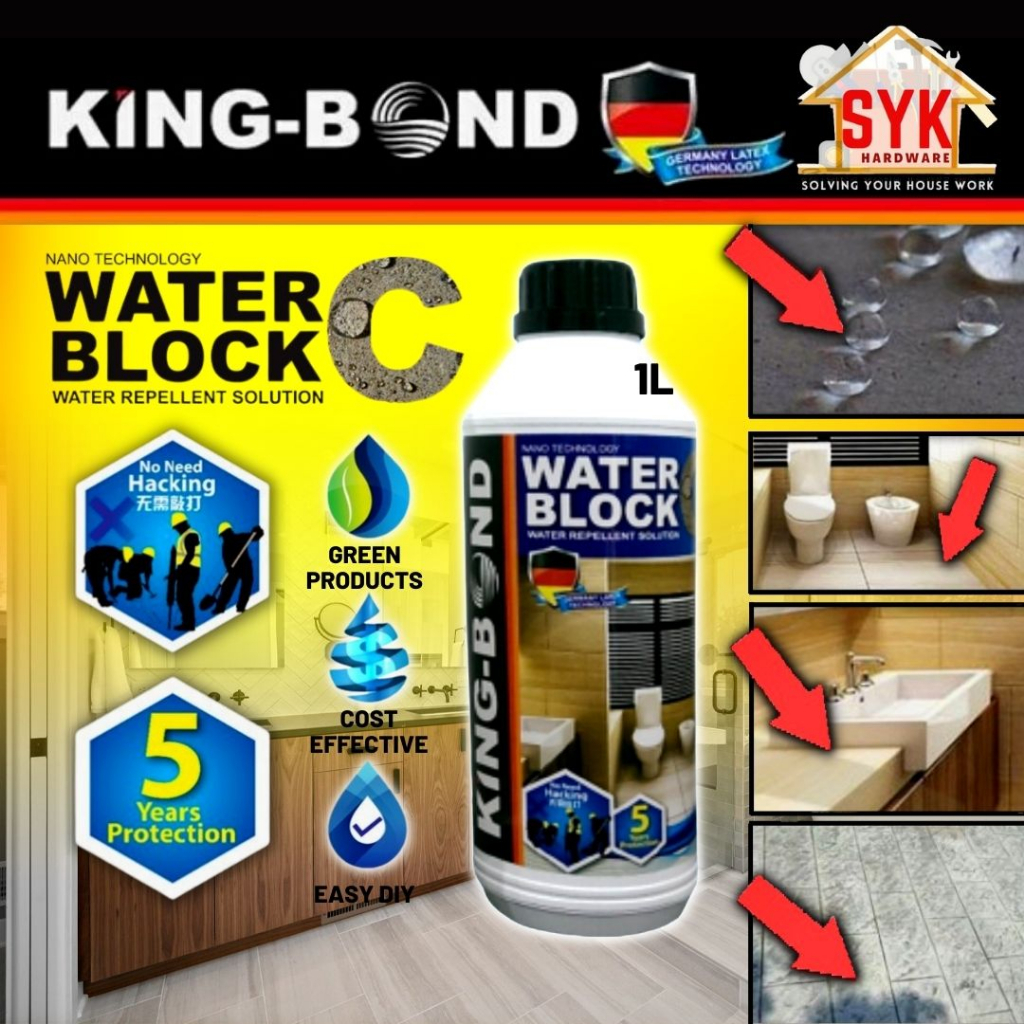SYK King Bond 1L Water Block C Water Repellent Bathroom Toilet Mosaic ...