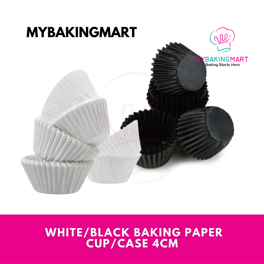 Mybakingmart | FLUFFY Mini Plain White/Black Baking Paper Cup/Case ...