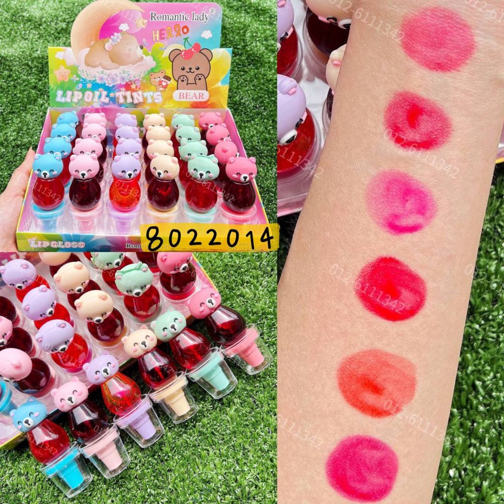 (Wholesale RM 1.40/1pcs) 1 BOX 24 PCS LIP TINTS BEAR LIPTINT Shopee