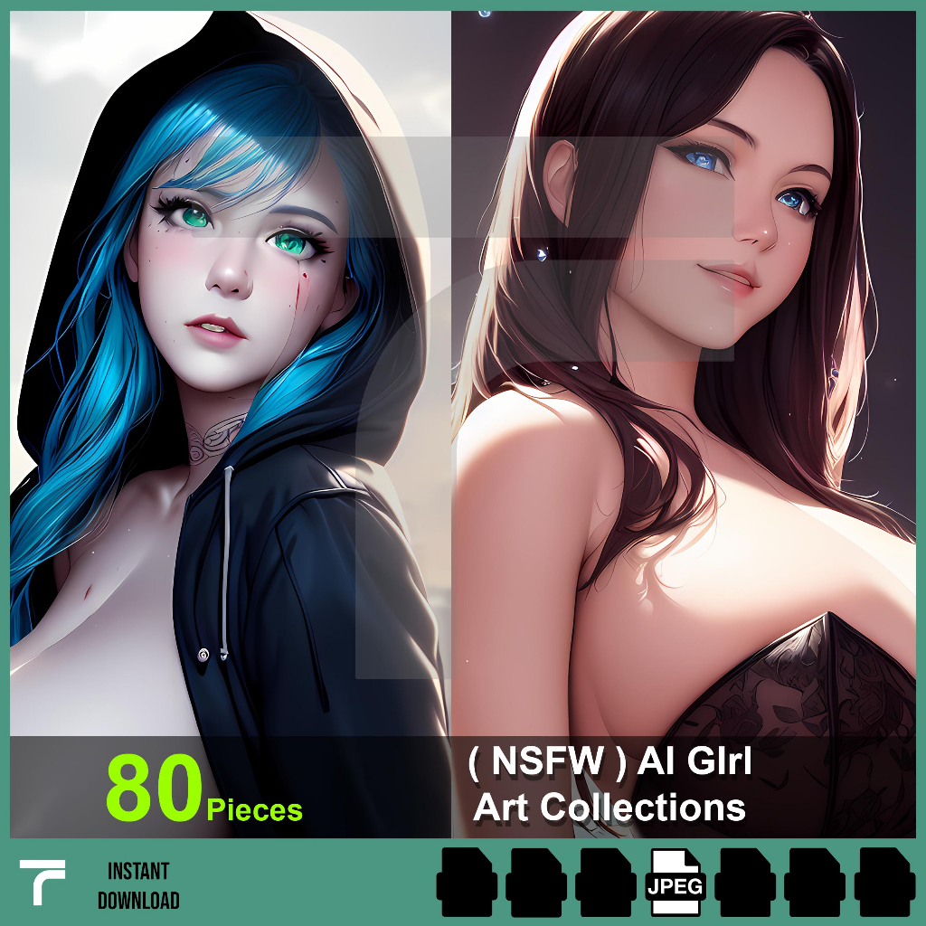 NSFW019 NSFW AI Girl aRT PNG, 80pcs Bundle pictures high resolution