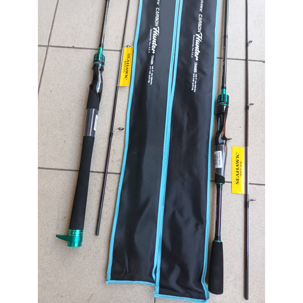 SEAHAWK CARBON HUNTER ROD SPINNING&CASTING ROD (FUJI RING) | Shopee ...