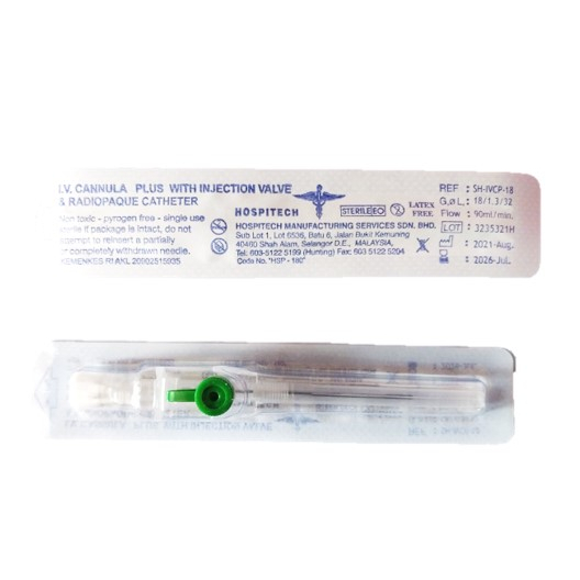 IV Cannula with Injection Valve & Radiopaque Catheter 1pcs | Shopee ...