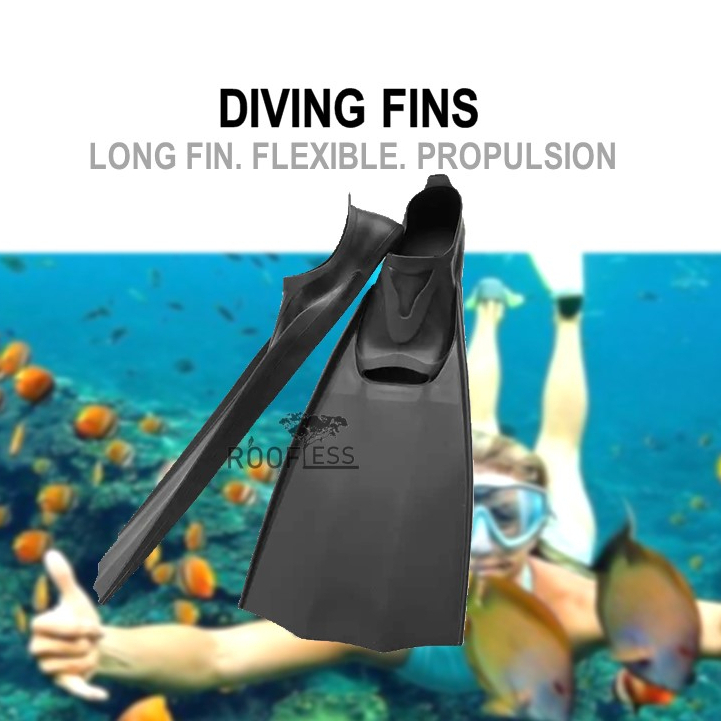ROOFLESS Scuba Diving Fin Freedive Fin Free Diving Fins Freediving Kaki