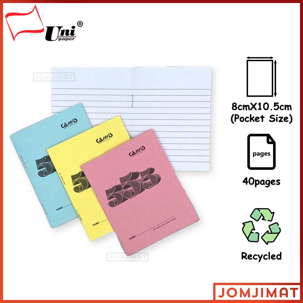 Uni Paper Note Book 555 40pages 555 / Buku Kecil Notebook 555 / Buku ...