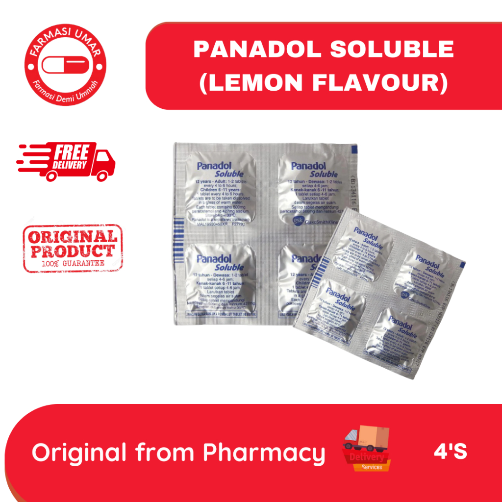 Panadol Soluble 4s Fever And Flu Lemon Flavour 4biji Shopee Malaysia