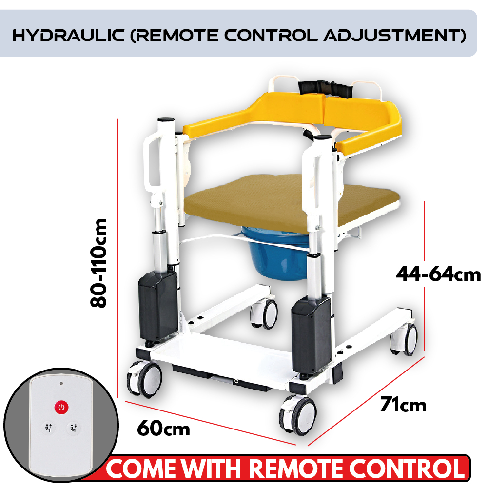 Hydraulic Transfer chair Elderly Toilet Multi Functional Rehab Chair ...