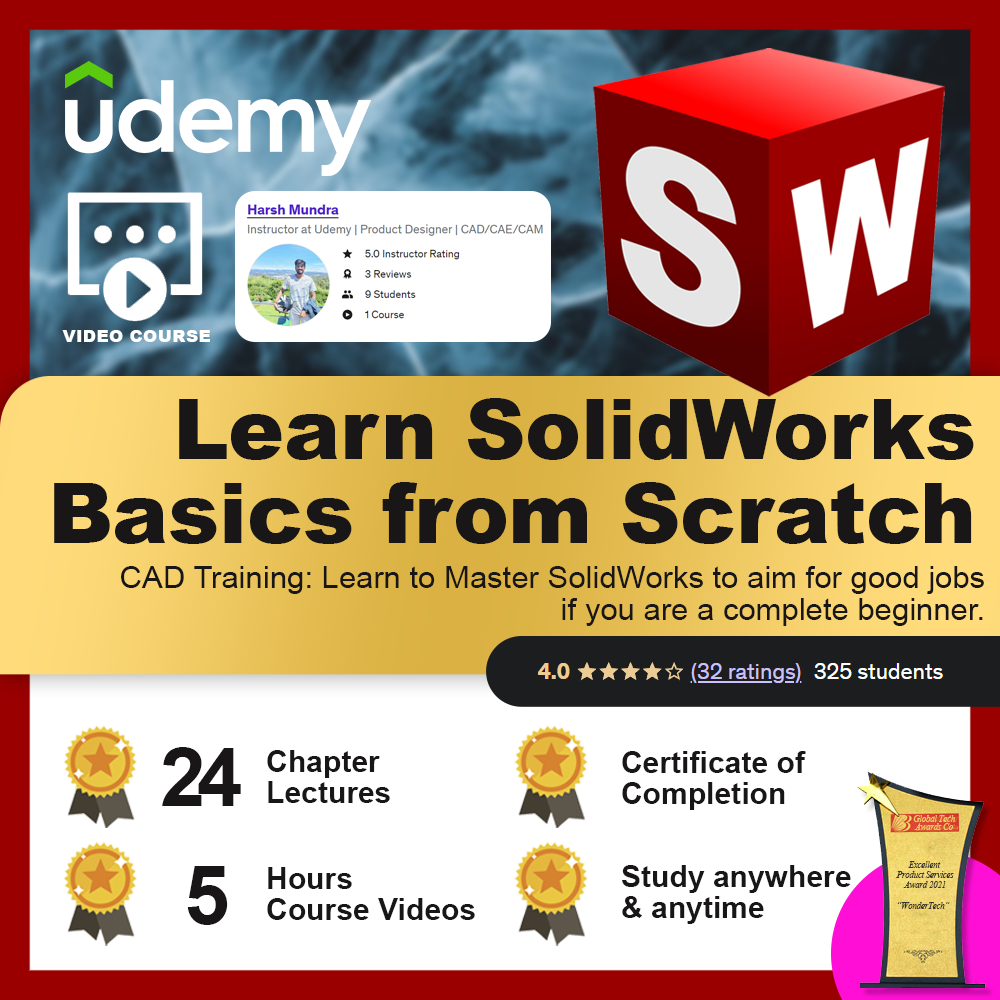 [Video Course] Learn SolidWorks Basics from Scratch ( 24 Lectures, 5 ...