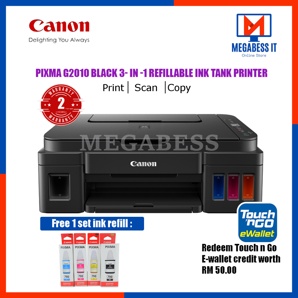 Canon Pixma G2010 Refillable Ink Tank ALLINONE Printer *Free RM50 TnG