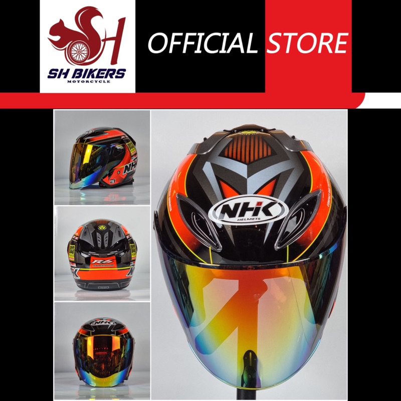 NHK Helmets R6 V2 Rally (Black Blue Glossy, Black Gold Glossy, Black ...
