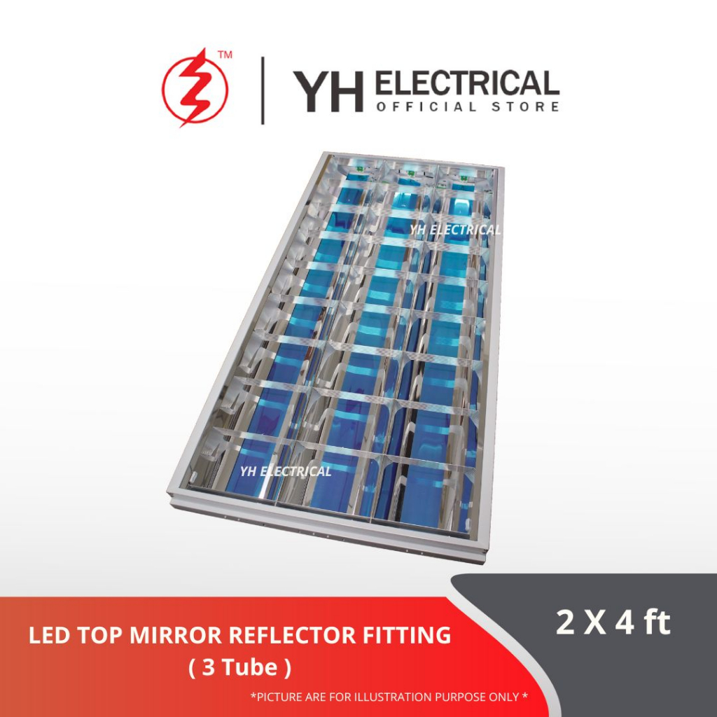 [ 3 Tube ] LED Top Mirror Reflector fitting (2X4 feet ) /Office