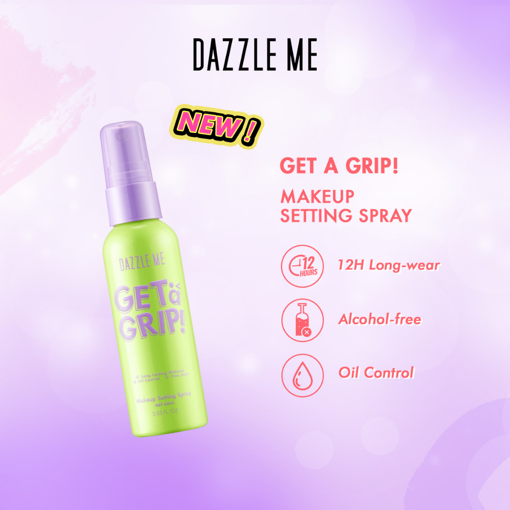 Ready Stock Dazzle Me Get A Grip Makeup Setting Spray Mask Proof Lock Mist Makeup Stay 60ml 0612