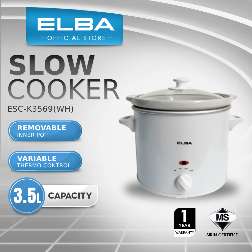 ELBA 3.5L Slow Cooker ESCK3569(WH), ESCK3568(CP) Variable