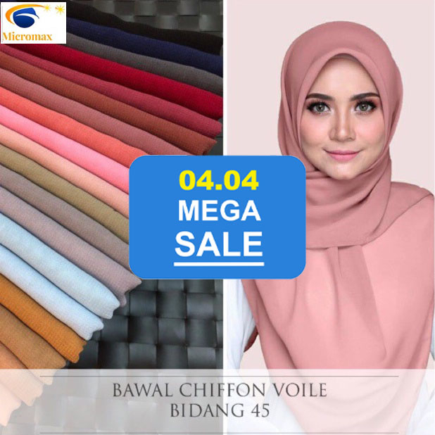 BAWAL CHIFFON VOILE B45 Viral Branded & Best Quality, Black & Off White ...