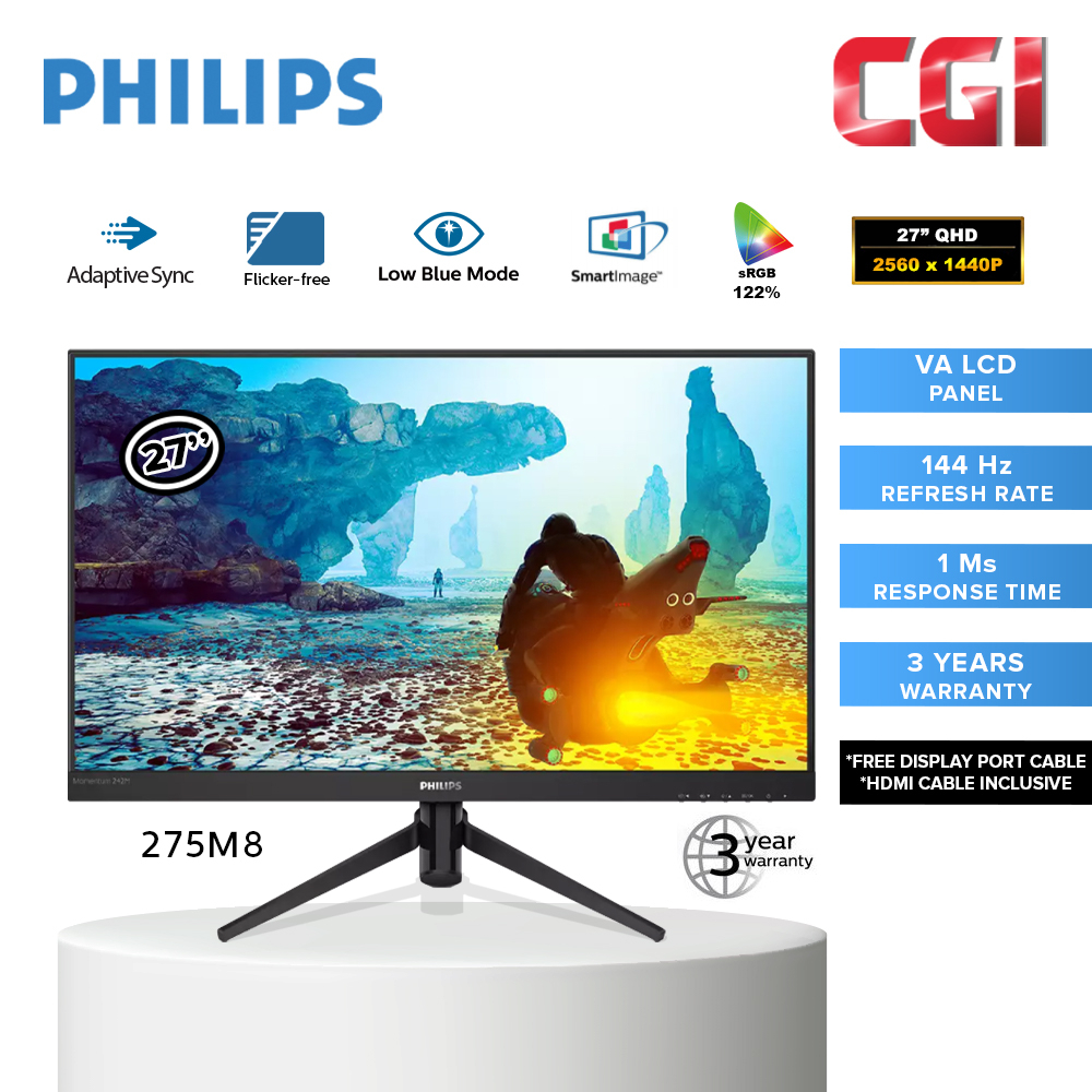 Philips Quad HD 144Hz Adaptive Sync LCD Monitor (27”) 275M8 | Shopee ...