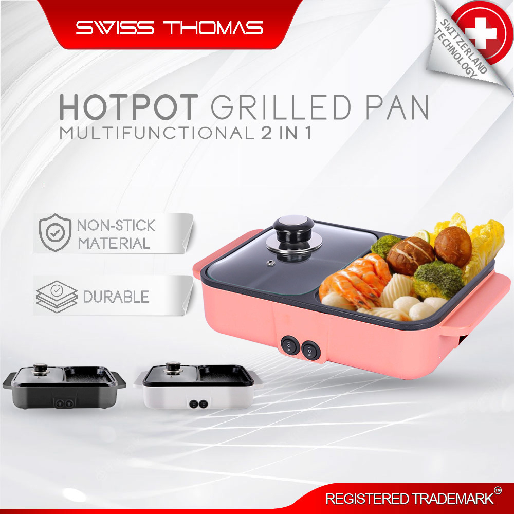 Swiss Thomas Multi Functional Cooker 2 In 1 Hot Pot & Grilled Pan SG