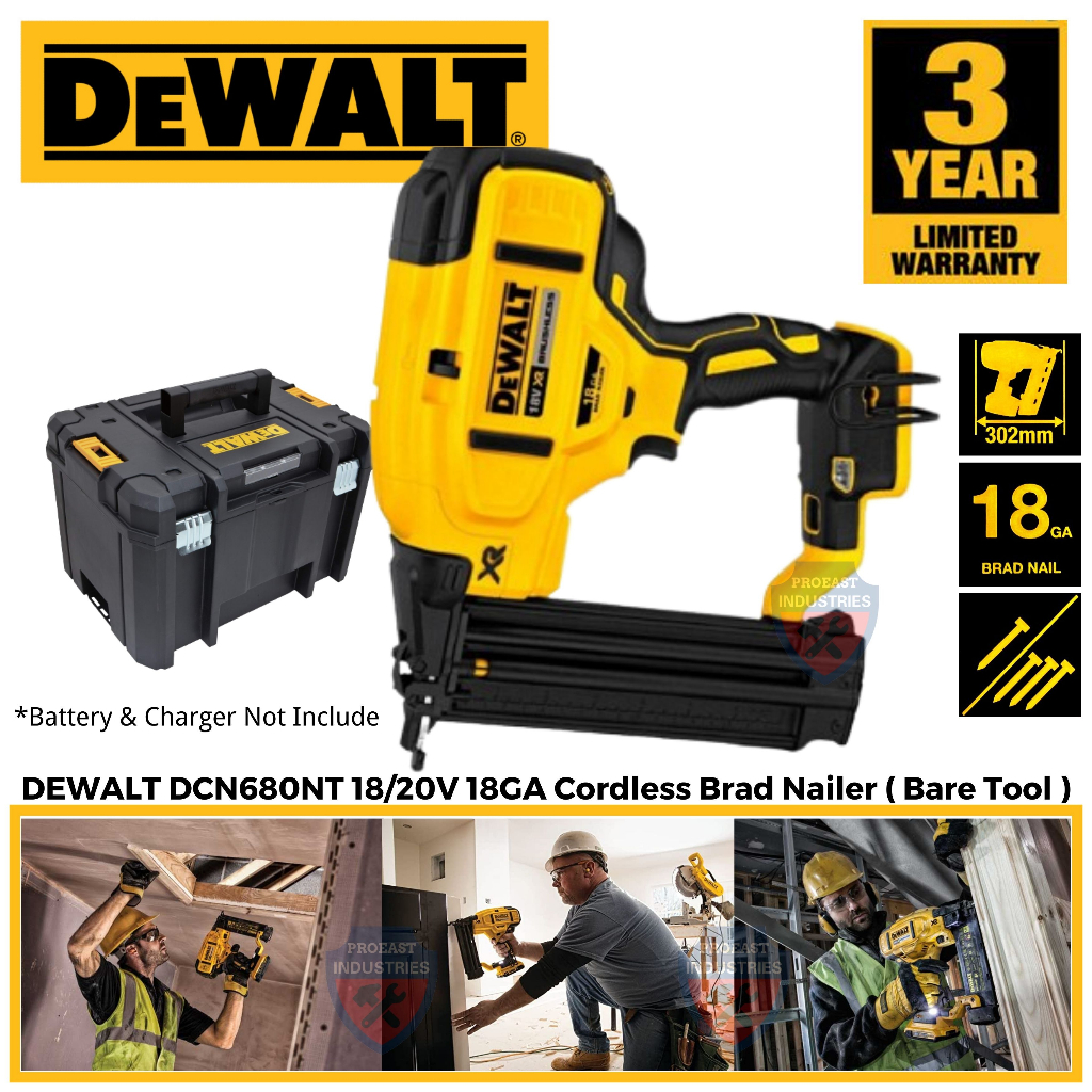 DEWALT DCN680NT 18/20V 18GA Cordless Brad Nailer ( Bare Tool ) Shopee