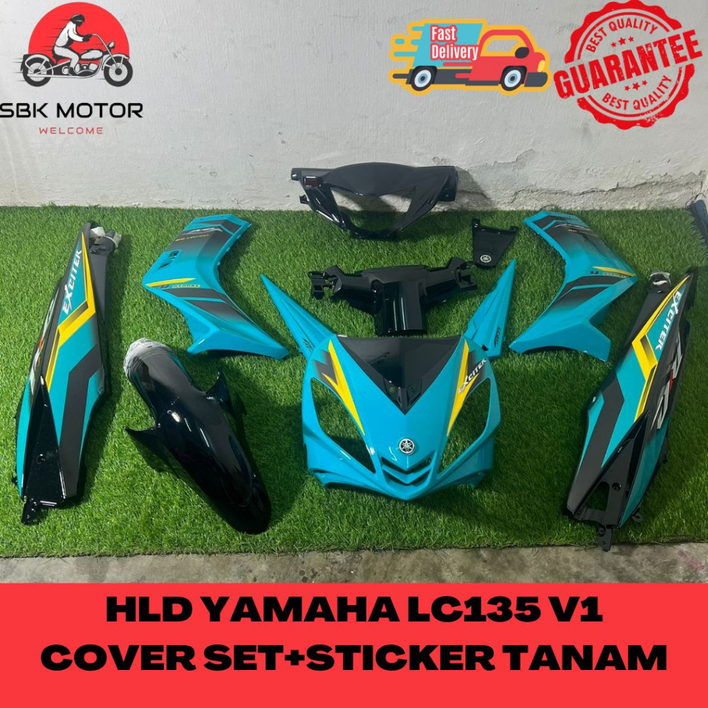 Hld Yamaha Lc Exciter Rc Cyan Black Cs Bg Cover Set Siap