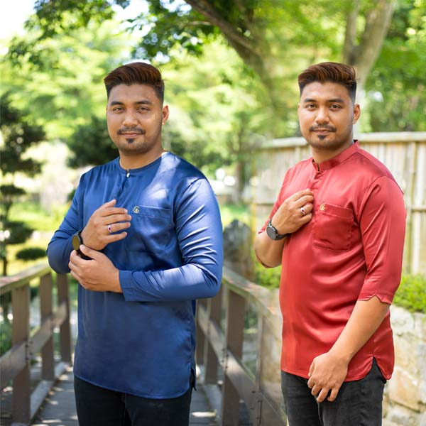 (RAYA2023) Kurta Sedondon Johor Leher Teluk Belanga XS3XL Satin Matte