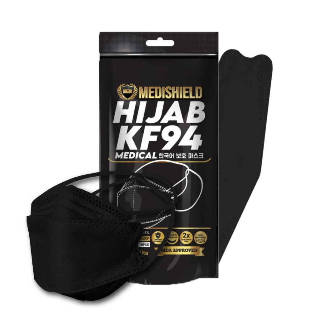 Medishield KF94 Headloop 4ply Face Mask - Black (10Pcs) | Shopee Malaysia