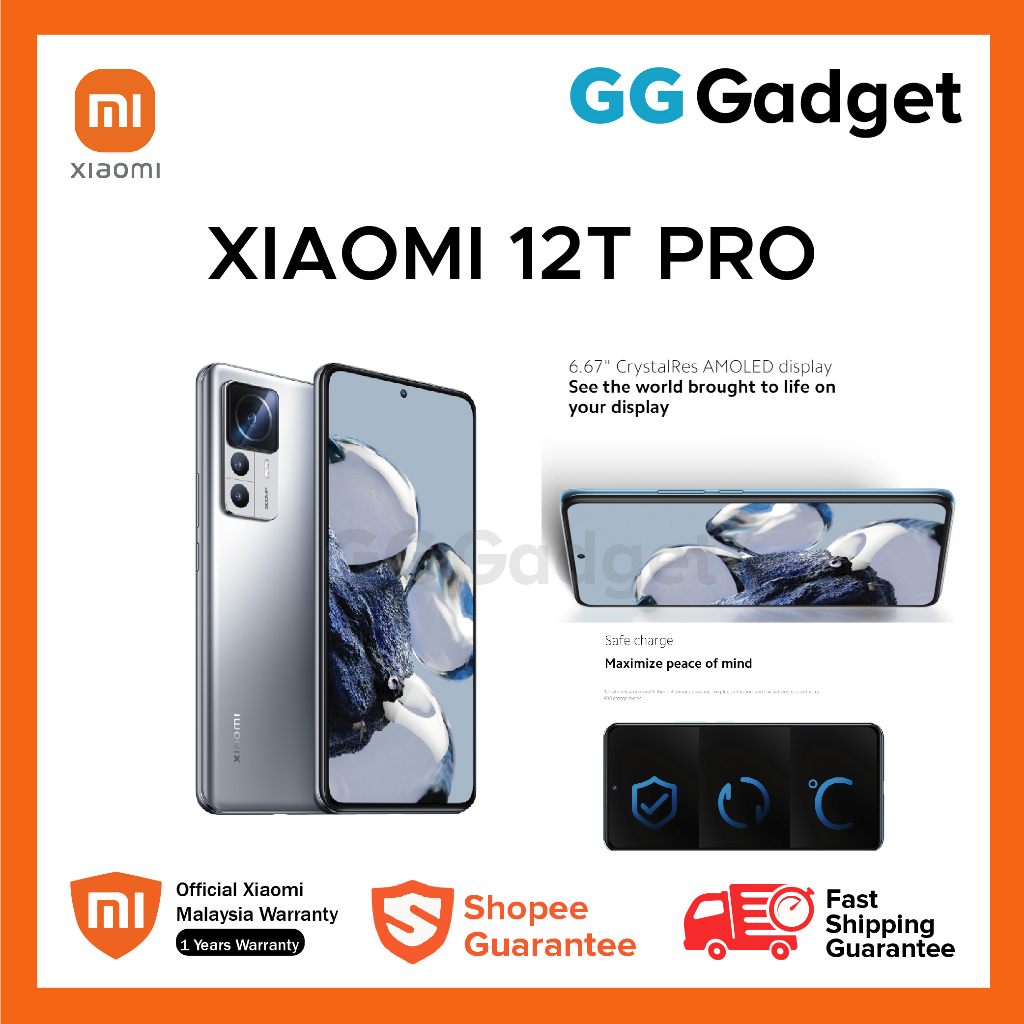 Xiaomi 12t Pro 8gb12gb256gb Xiaomi Malaysia Warranty Snapdragon 8 Gen 1 200mp Camera 4419