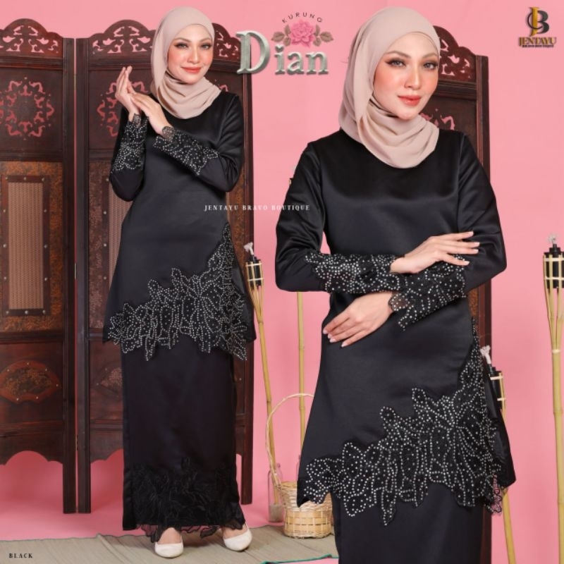 DIAN KURUNG PAHANG JBE BLACK, DUSTY GREEN,  MAROON, LAVENDER, Baby blue