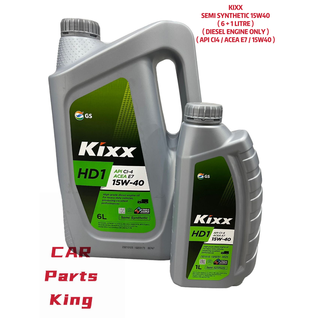 KIXX HD1 15W40 7 LITERS ( 6+1 LITRE = 7 LITRE ) DIESEL ENGINE OIL FULLY ...
