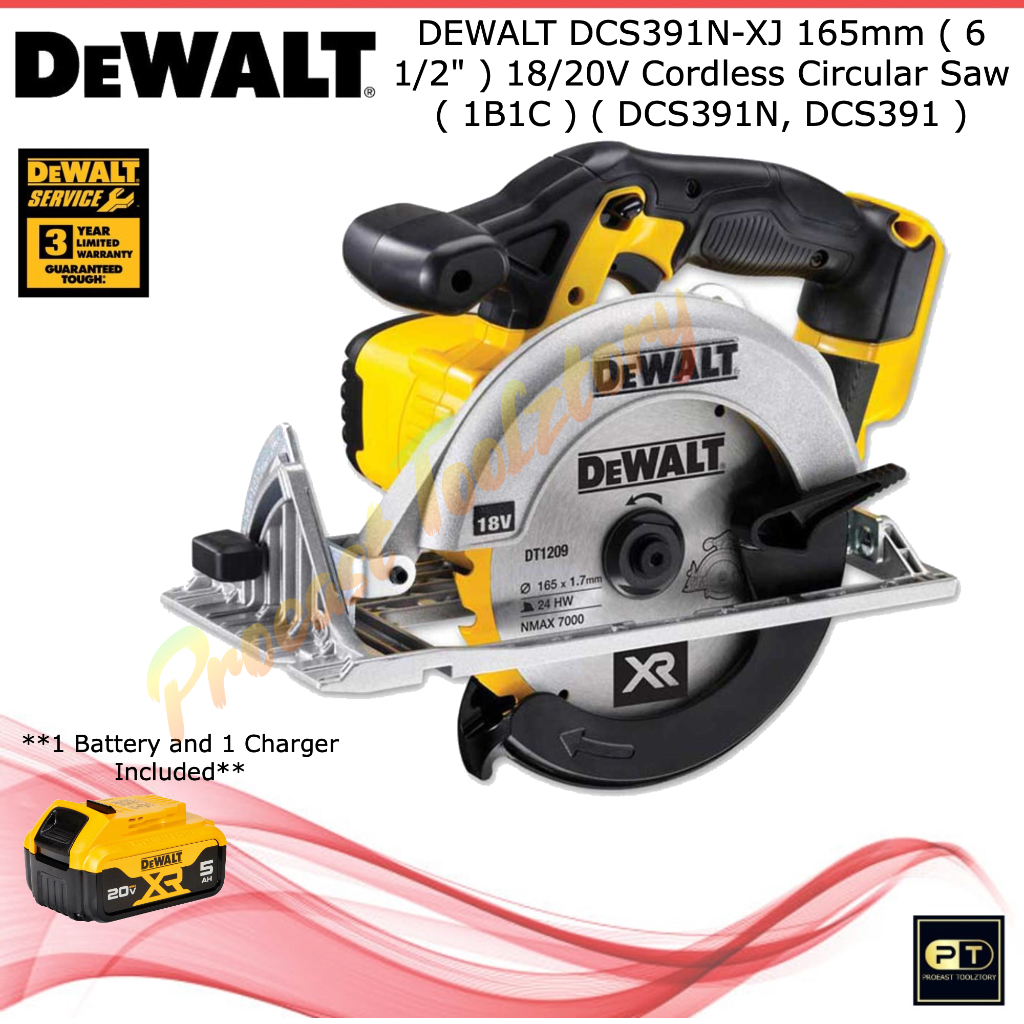 DEWALT DCS391N XJ 165mm 6 1 2 18 20V Cordless Circular Saw 1B1C DCS391N DCS391 VT Shopee Malaysia