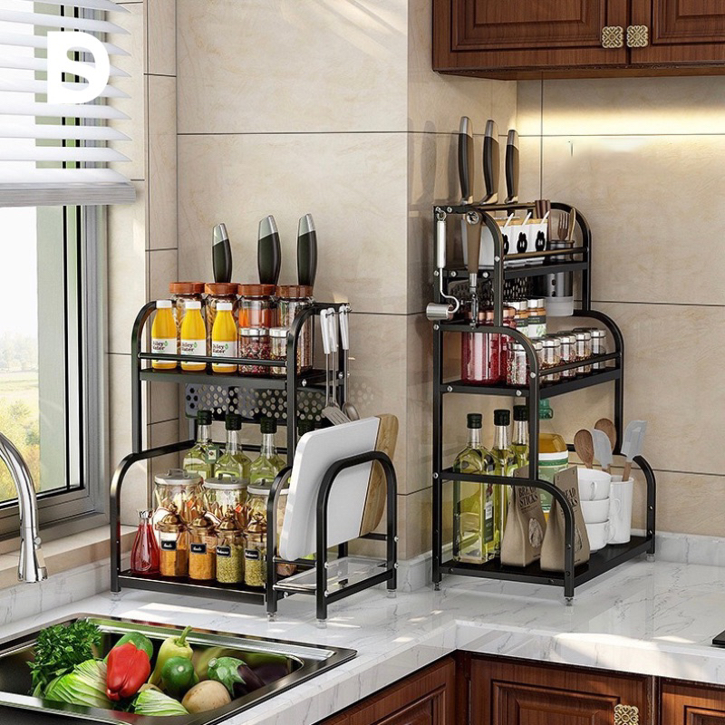 Rak Dapur Spice Rack Kitchen Condiment Rack Seasoner Rack Seasoning Storage Shopee Malaysia