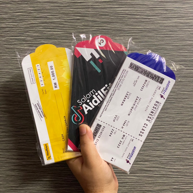 SAMPUL DUIT RAYA MURAH🤩 5PC, VIRAL DESIGN & MURAH. FLIGHT TICKET ...