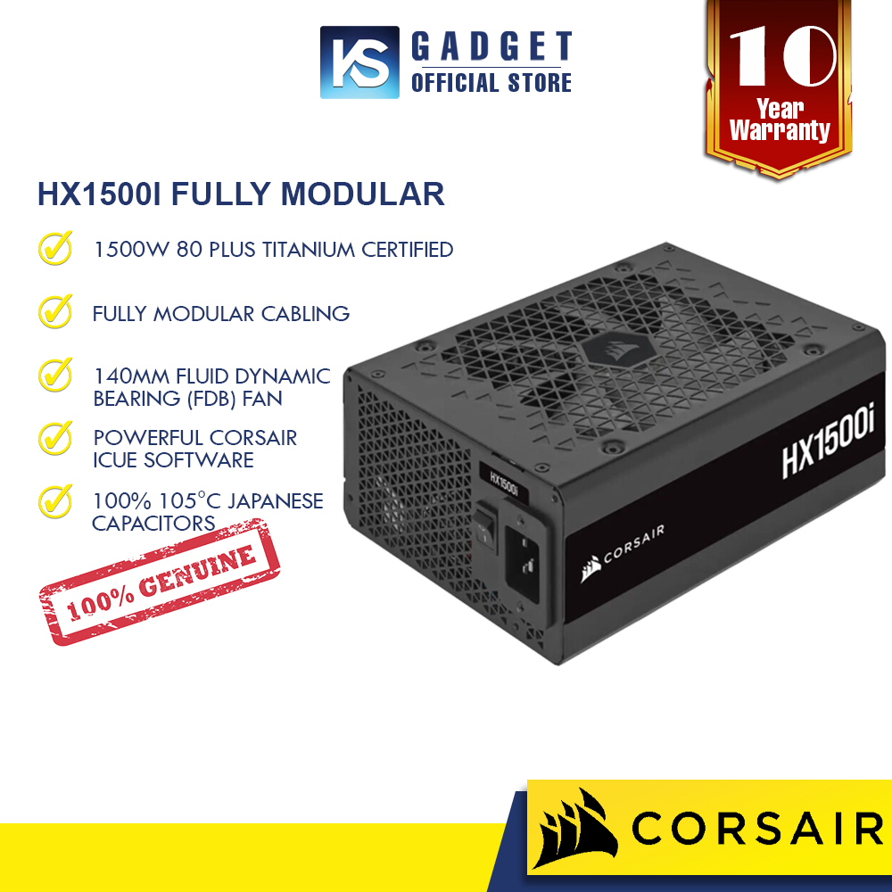 CORSAIR HX1500i Fully Modular UltraLow Noise Platinum ATX 1500 Watt PC Power Supply (UK