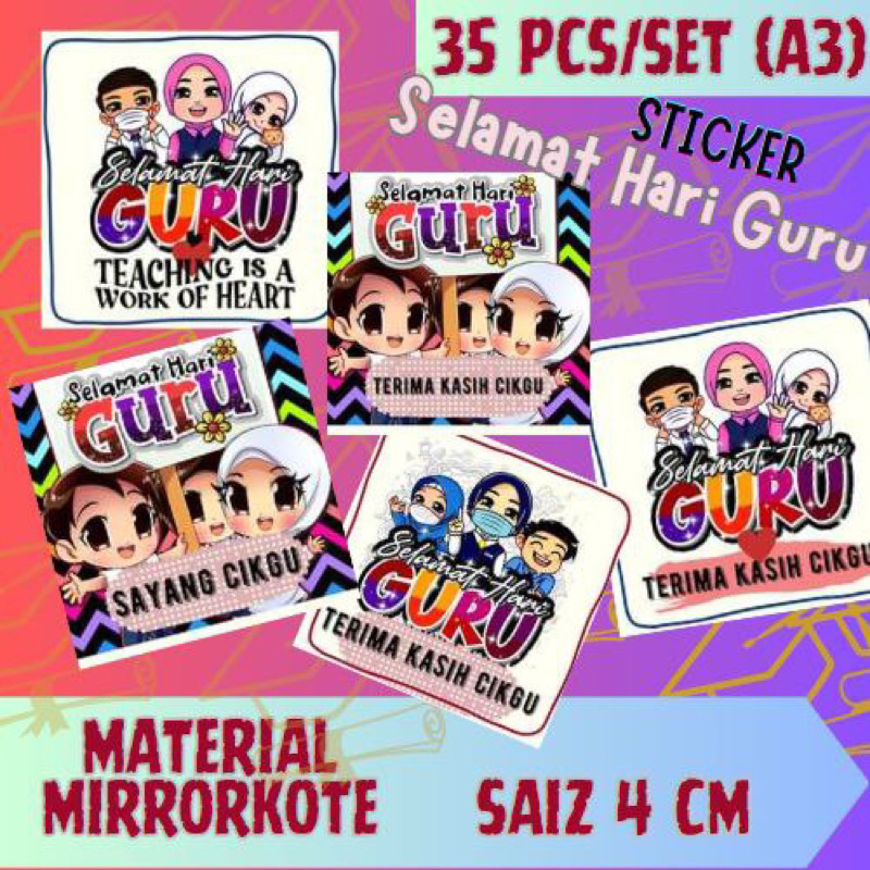 STICKER LABEL HARI GURU | Shopee Malaysia