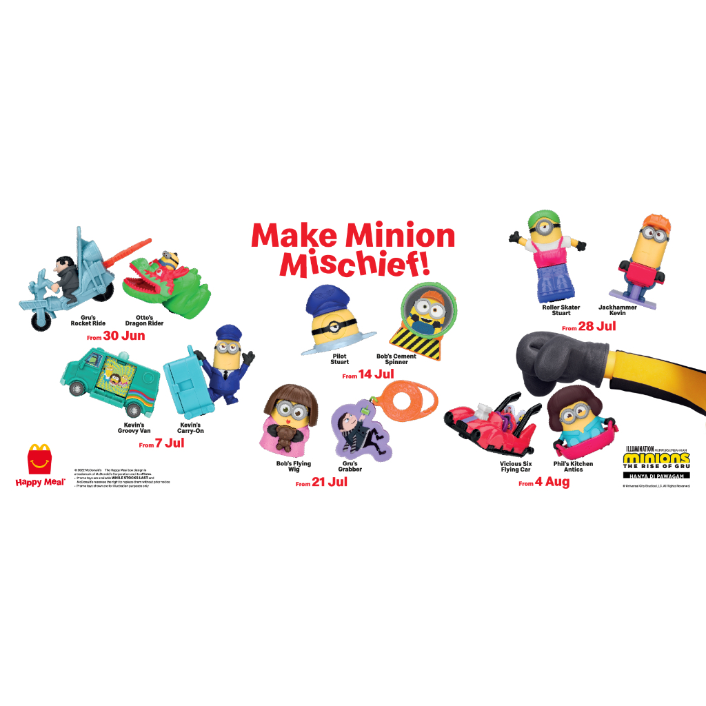 [Ready Stock] McDonald's Happy Meal Toys Minions The Rise of Gru {NEW