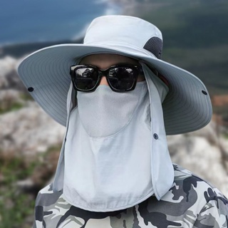 Fishing Hat Neck Flap Waterproof Full Face Cover Topi Penutup Anti Mosquito  Ikan Topi MeMancing Nelayan UV protection