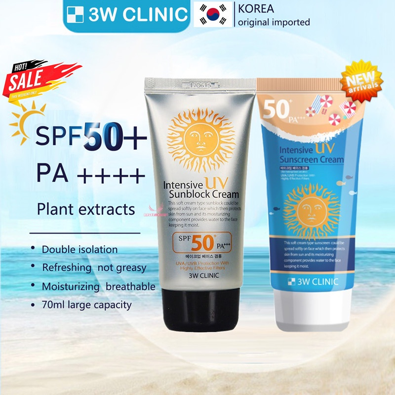 3W Clinic Intensive UV Sun Block Cream Sun Cream 70ml Shopee Malaysia